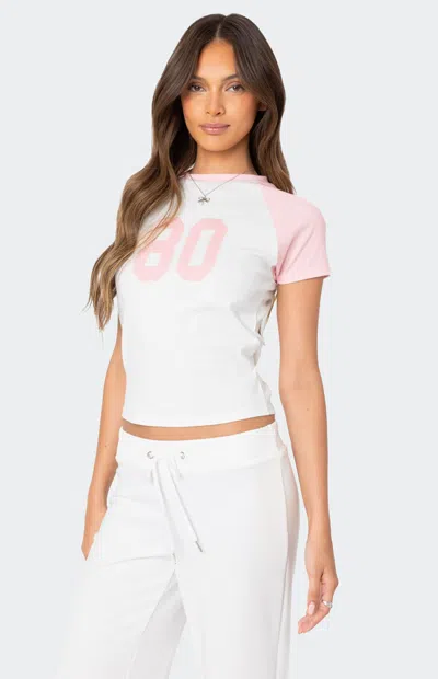 Edikted 80's Raglan Tee In Pink