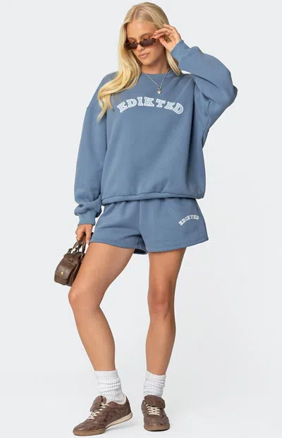 Edikted Sweat Shorts In Blue