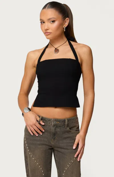 Edikted Dara Halter Top In Black