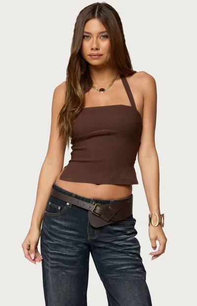 Edikted Dara Halter Top In Brown