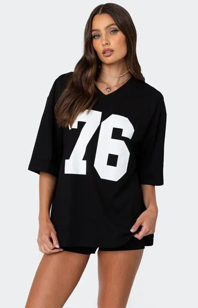 Edikted 76 Oversized Tee In Black
