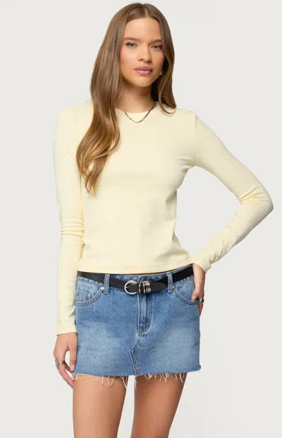 Edikted Kiyan Long Sleeve T-shirt In Yellow