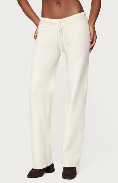 Edikted Montanna Knit Drawstring Pants In White