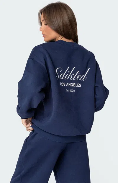 Edikted Logo Sweatshirt In Blue