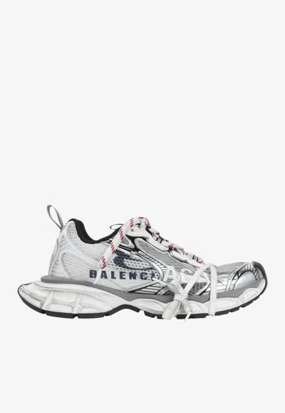 Balenciaga 3xl Split Logo Nylon And Mesh Sneakers In White