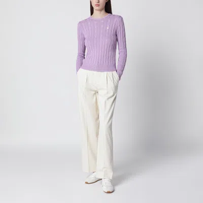 Polo Ralph Lauren Touch Julianna Cable-knit Sweater In Purple
