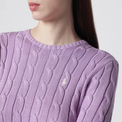 Polo Ralph Lauren Touch Julianna Cable-knit Sweater In Purple