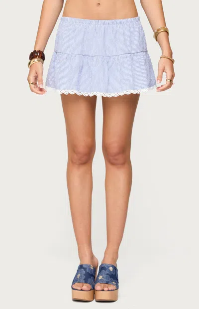 Edikted Dora Eyelet Flared Mini Skirt In Purple