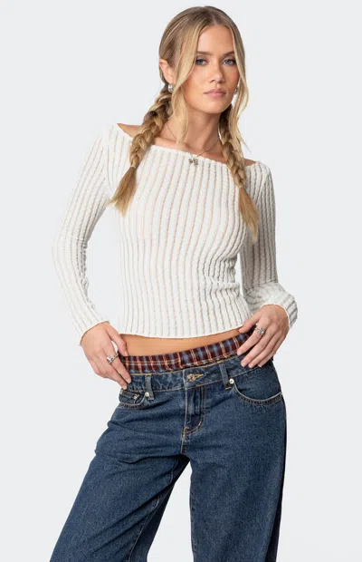 Edikted Texture Crop Top In Gray