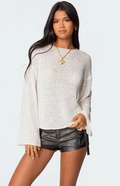Edikted Relaxed Lightweight Sweater In White