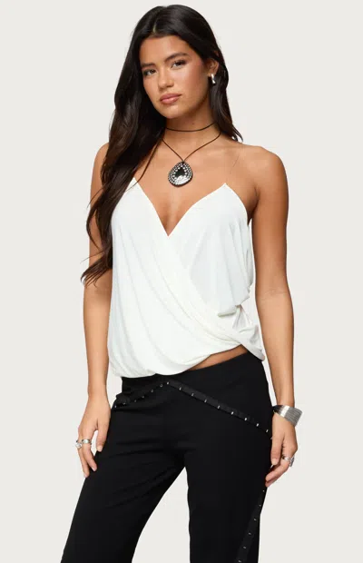 Edikted Ainsley Wrap Front Top In White