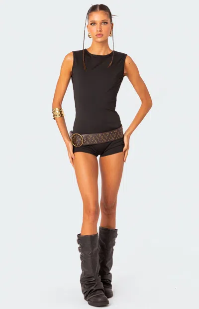 Edikted Brynley Open Back Romper In Black