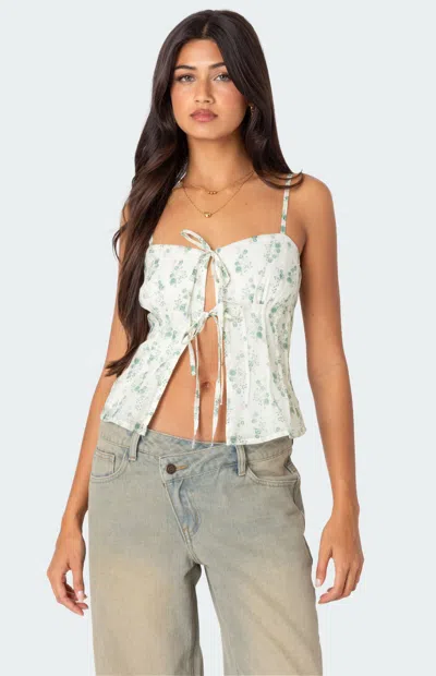 Edikted Malmo Tie Front Camisole In Multi