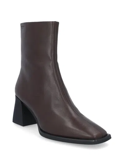 Vagabond Hedda Square-toe Boots In Brown