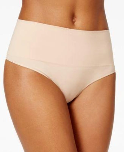 Shop Spanx Light Control Shaping Thong Ss0815 In Soft Nude