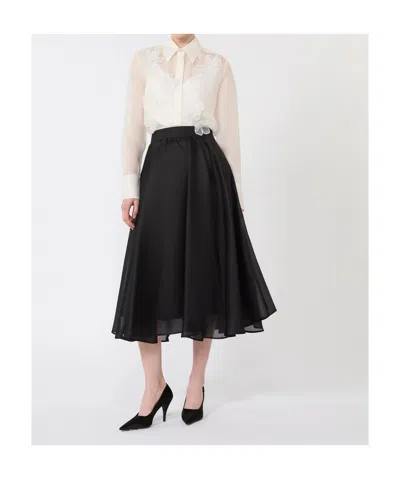 Max Mara Solid Color Midi Skirt In Multi