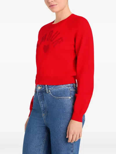 Cinq À Sept Cinq A Sept Amour Heatset Pullover Sweater In Red