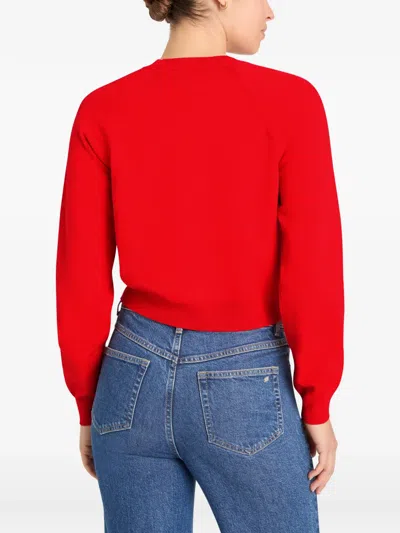 Cinq À Sept Cinq A Sept Amour Heatset Pullover Sweater In Red