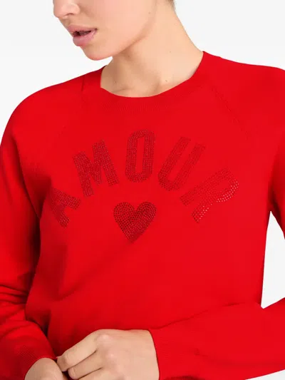 Cinq À Sept Cinq A Sept Amour Heatset Pullover Sweater In Red