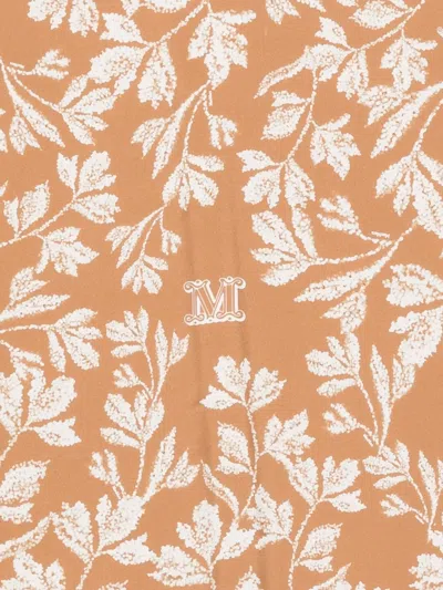 Max Mara Eclectic Geometric Pattern Scarf In Brown