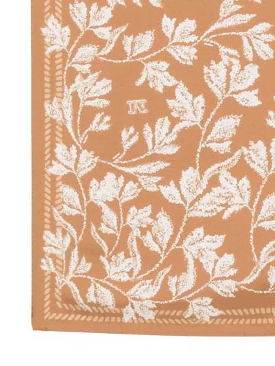 Max Mara Eclectic Geometric Pattern Scarf In Brown