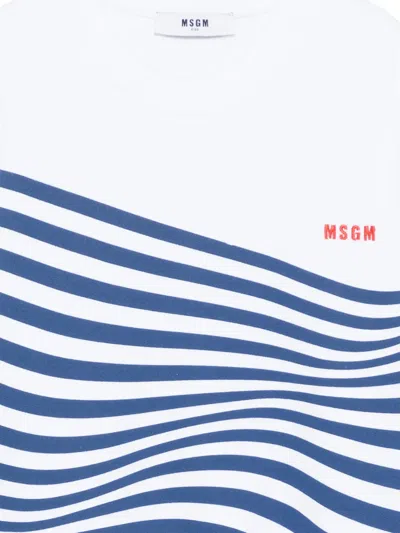 Msgm Logo-print Sweatshirt In Blue