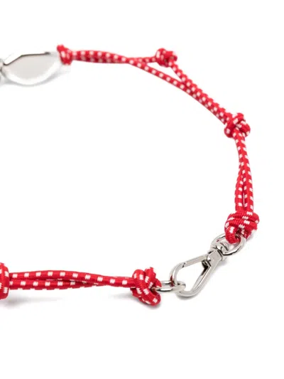 Plan C Stone Cord Necklace In Red