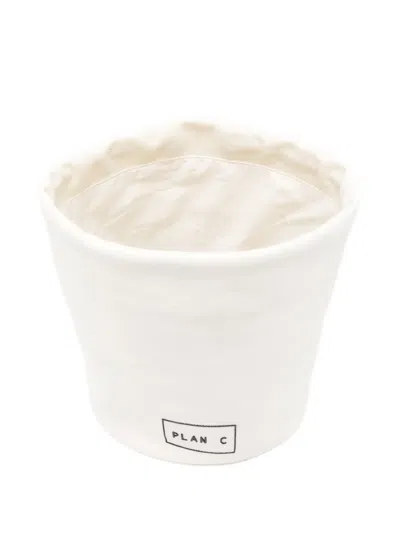 Plan C Logo Bucket Bag In White