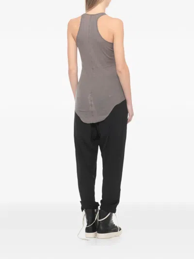 Rick Owens Temple Basic Rib Tank Raw-hem Top In Multi