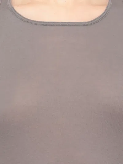 Rick Owens Temple Basic Rib Tank Raw-hem Top In Multi