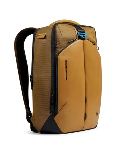 Piquadro 15,6" Zip-up Computer Backpack In Brown
