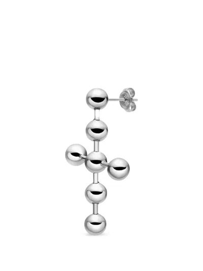 Diesel Cross Drop Earring In Silver