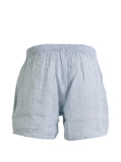 Erl Elasticated Checkered Boxers In Blue