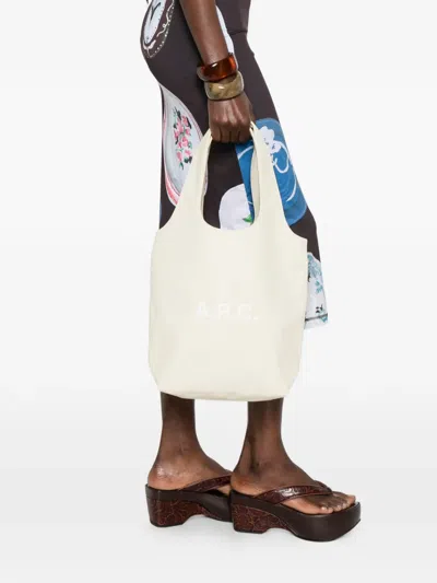 A.p.c. Small Ninon Tote Bag In Neutral