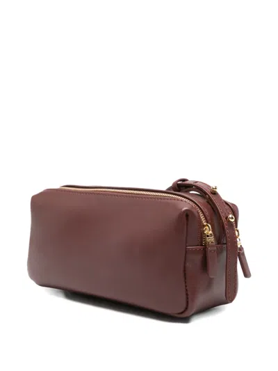 Elleme Double-zip Leather Cross Body Bag In Brown