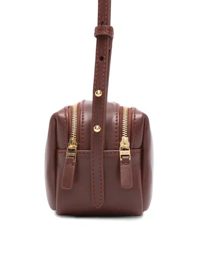 Elleme Double-zip Leather Cross Body Bag In Brown