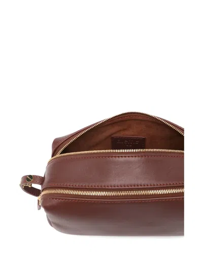 Elleme Double-zip Leather Cross Body Bag In Brown