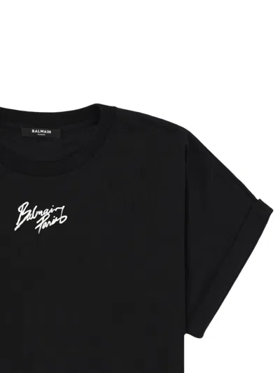 Balmain Rolled-sleeve T-shirt In Black
