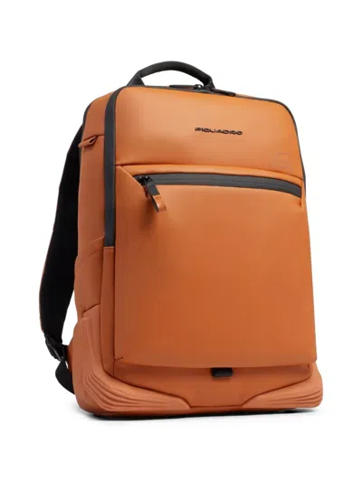 Piquadro 15,6" Zip-up Computer Backpack In Orange