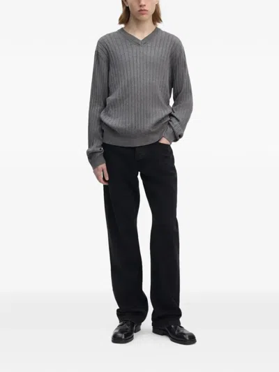 Another Aspect Ribbed V-neck Sweater In Pattern