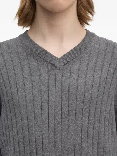 Another Aspect Ribbed V-neck Sweater In Pattern