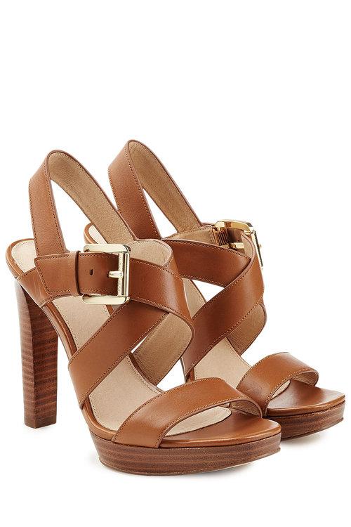 michael kors brown leather sandals