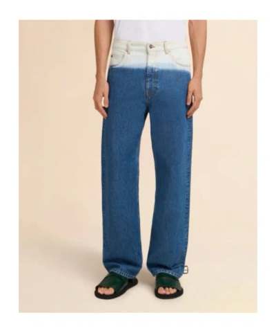 Marni Five Pocket Denim Jeans With Logo Patch In Blue