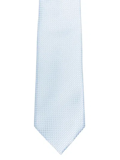 Tom Ford Check Silk Tie Regular Width Textured In Gray