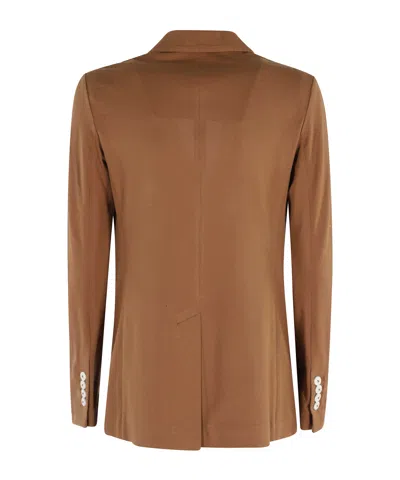 Circolo 1901 Double-breasted Lightweight Blazer In Brown