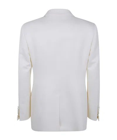 Tom Ford Wool Silk Sharp Faille Slim Shawl Lapel Jacket In White