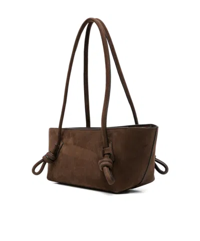 Hereu Medium Fleca Knotted Shoulder Bag In Brown