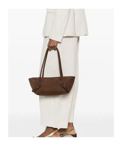 Hereu Medium Fleca Knotted Shoulder Bag In Brown