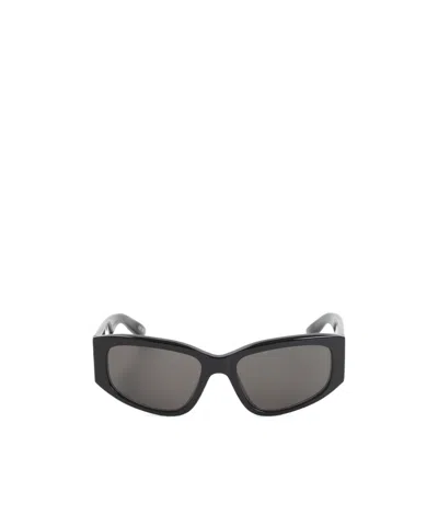 Balenciaga Nano Rectangular Sunglasses Thick Frame Arms In Black