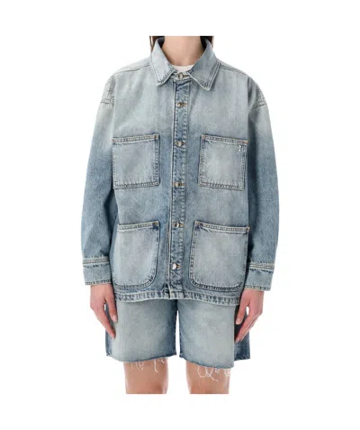 Icon Denim Denim Blue Nika Dropped-shoulder Cotton Denim Jacket In Brown